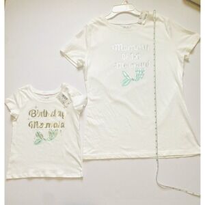 Mother And Daughter Birthday Mermaid Matching Tee Set Kids Size 3T Mom Size M